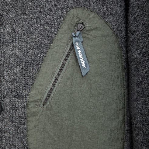 And Wander Shetland Wool Cardigan Gray Degli Uberti